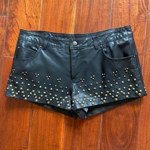 Free People Leather Shorts